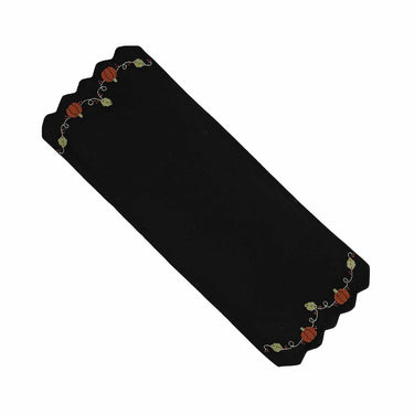 Pumpkins And Vines Black Table Runner TRAR0066 - The Fox Decor